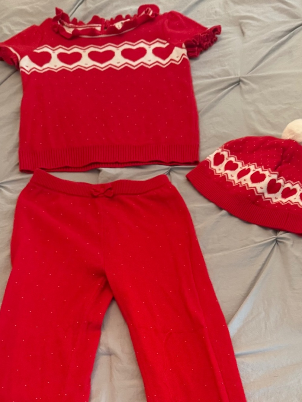 Janie and Jack heart sweater set size 7